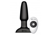 Чёрная вибровтулка с ротацией шариков RIMMING REMOTE CONTROL PLUG BLACK - 15,2 см.