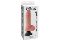 Вибромассажер со съёмной присоской 8 Vibrating Cock with Balls - 20,3 см.