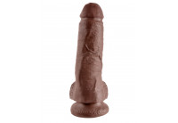 Коричневый фаллоимитатор 8 Cock with Balls - 21,3 см.