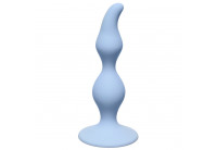 Голубая анальная пробка Curved Anal Plug Blue - 12,5 см.