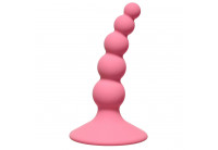 Розовая анальная пробка Ribbed Plug Pink - 10,5 см.