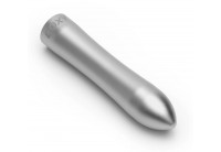 Серебристая металлическая вибропуля Doxy - 12 см.
