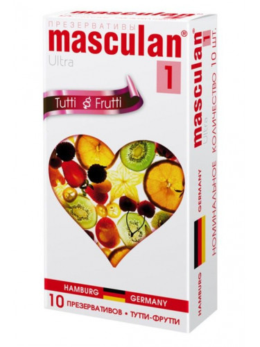 Презервативы Masculan Tutti-Frutti с фруктовым ароматом - 10 шт.