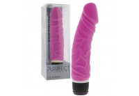 Ярко-розовый вибратор PURRFECT SILICONE CLASSIC 6.5INCH - 16,5 см.