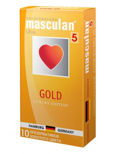 Презервативы Masculan Gold с ароматом ванили - 10 шт.