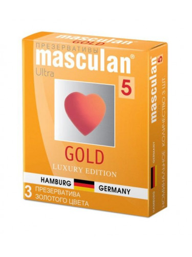 Презервативы Masculan Gold с ароматом ванили - 3 шт.
