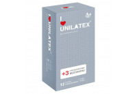 Презервативы с точками Unilatex Dotted - 12 шт. + 3 шт. в подарок