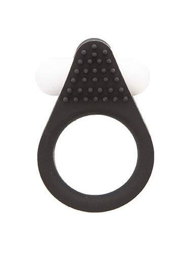 Чёрное эрекционное кольцо LIT-UP SILICONE STIMU RING 1 BLACK