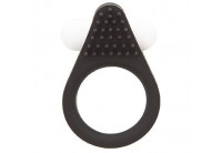 Чёрное эрекционное кольцо LIT-UP SILICONE STIMU RING 1 BLACK