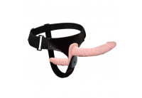 Женский страпон с вибрацией и вагинальной пробкой Ultra Passionate Harness - 18 см.