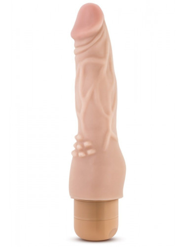 Телесный вибратор-реалистик с шипиками в основании Mr. Skin Cock Vibe 4 - 20,3 см.
