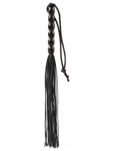 Чёрная мини-плеть из резины Rubber Mini Whip - 22 см.