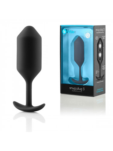 Чёрная пробка для ношения B-vibe Snug Plug 3 - 12,7 см.