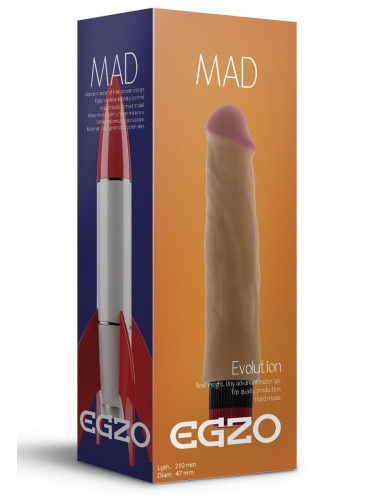 Реалистичный мультискоростной вибратор без мошонки Mad Rocket - 21 см.