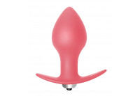 Розовая анальная вибропробка Bulb Anal Plug - 10 см.