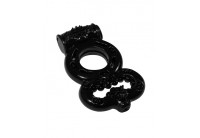 Чёрное эрекционное кольцо Rings Treadle с подхватом