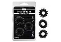 Набор из 3 черных эрекционных колец Gear Up Rings