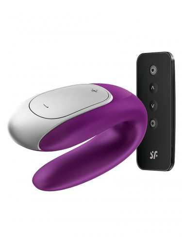 Фиолетовый вибромассажёр для пар Satisfyer Double Fun