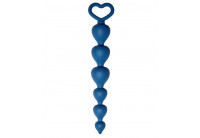 Синяя анальная цепочка Heart Ray - 17,5 см.