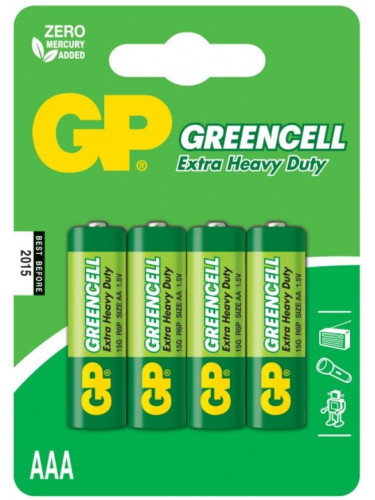 Батарейки солевые GP GreenCell AAA/R03G - 4 шт.