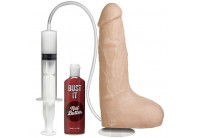 Телесный фаллоимитатор с имитацией семяизвержения Bust It Squirting Realistic Cock - 23,36 см.