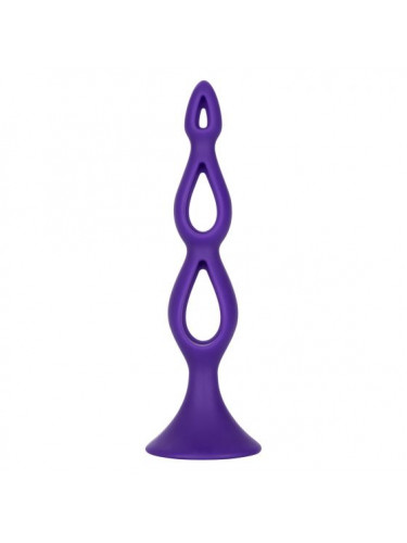 Фиолетовая анальная елочка Silicone Triple Probe - 14,5 см.