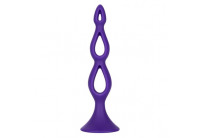 Фиолетовая анальная елочка Silicone Triple Probe - 14,5 см.