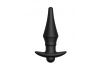 Черная перезаряжаемая анальная пробка №08 Cone-shaped butt plug - 13,5 см.