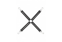 Черный крестообразный фиксатор Diamond Studded Hogtie