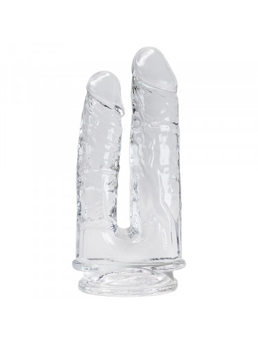 Прозрачный анально-вагинальный фаллоимитатор на присоске Imperium Jelly Dildo - 18 см.