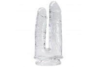 Прозрачный анально-вагинальный фаллоимитатор на присоске Imperium Jelly Dildo - 18 см.