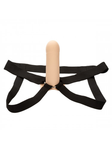 Телесный фаллопротез из силикона Extension with Harness - 15,75 см.