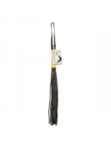 Черная плеть с желтой рукоятью Boundless Flogger - 69,25 см.