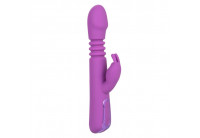 Фиолетовый вибратор-кролик Elite Thrusting Rabbit с возвратно-поступательными движениями - 23,5 см.