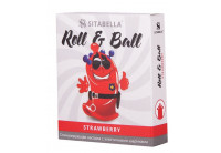 Стимулирующий презерватив-насадка Roll Ball Strawberry
