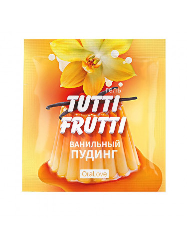 Саше гель-смазки Tutti-frutti со вкусом ванильного пудинга - 4 гр.