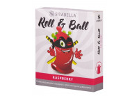 Стимулирующий презерватив-насадка Roll Ball Raspberry