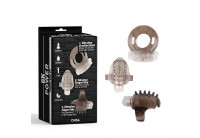 Набор из 3 дымчатых эрекционных колец с вибрацией Teasers Ring Kit
