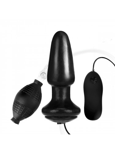 Надувная вибрирующая анальная пробка Inflatable Vibrating Butt Plug - 10,2 см.