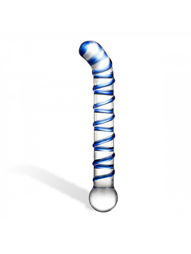 Изогнутый стеклянный фаллос G-Spot Glass Dildo - 17 см.