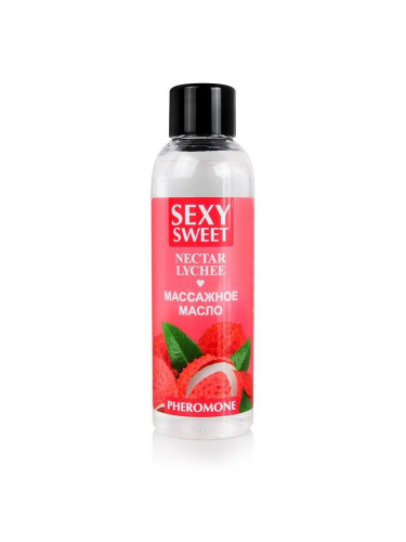 Массажное масло Sexy Sweet Nectar Lychee с феромонами и ароматом личи - 75 мл.