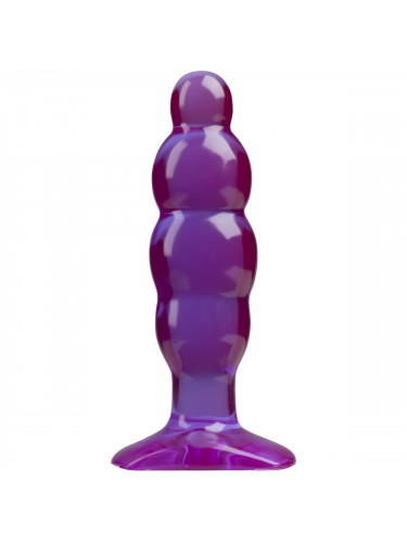 Фиолетовая рельефная анальная пробка SpectraGels Purple Anal Stuffer - 14 см.