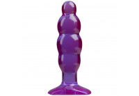 Фиолетовая рельефная анальная пробка SpectraGels Purple Anal Stuffer - 14 см.