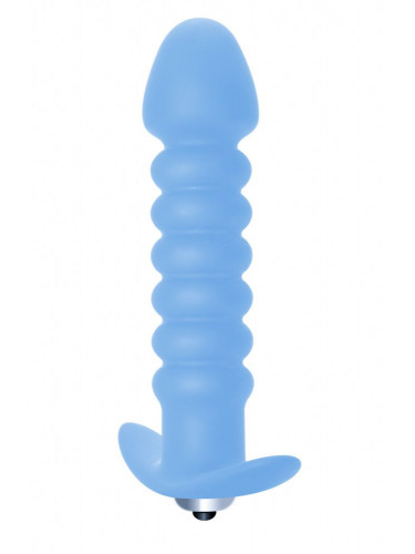 Голубая анальная вибропробка Twisted Anal Plug - 13 см.
