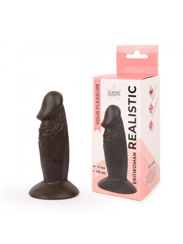 Реалистичный коричневый анальный фаллоимитатор Erowoman на присоске