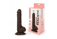 Реалистичный фаллоимитатор Erowoman коричневого цвета - 19,5 см.