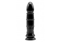 Чёрный анальный фаллоимитатор с рёбрышками Anal Munition Huge Butt Plug - 28,5 см.