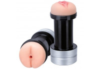 Мастурбатор 2-в-1 REALSTUFF 2 IN 1 HUMMER ANUS VAGINA: вагина и анус