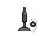 Чёрная анальная вибропробка с 3 источниками вибрации TRIO REMOTE CONTROL PLUG BLACK - 13,5 см.