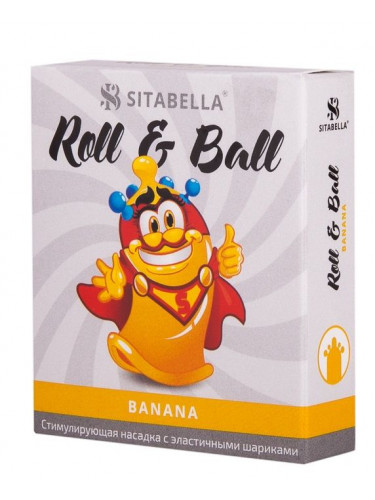 Стимулирующий презерватив-насадка Roll Ball Banana